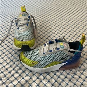 Nike Kids Air Max 270 - blue white pink yellow- size 11C